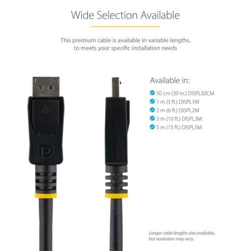 StarTech.com 1m (3ft) DisplayPort 1.2 Cable - 4K x 2K Ultra HD VESA Certified DisplayPort Cable - DP to DP Cable for Monitor - - Image 4