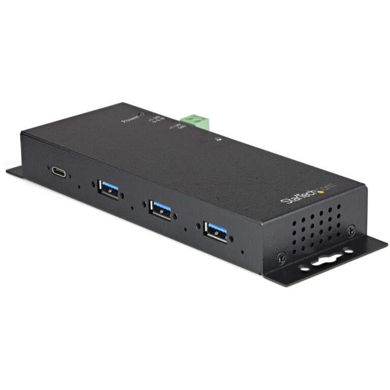 StarTech.com 4 Port USB C Hub 10Gbps - Metal Industrial USB Type-C Hub w/ 3xUSB-A & 1xUSB-C - ESD & Surge Protection - USB-C or