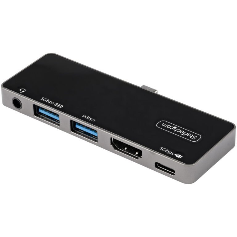 StarTech.com USB C Multiport Adapter - USB-C to 4K 60Hz HDMI 2.0, 100W Power Delivery Pass-Through Charging, 3-Port USB 3.0 Hub