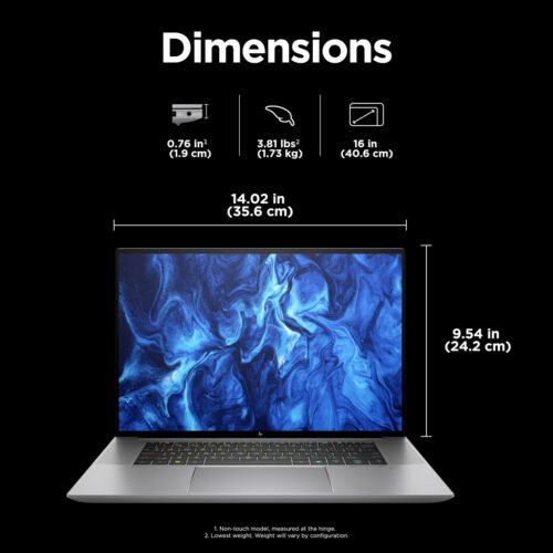 HP ZBook Studio G11 Intel Core Ultra 7 155H Mobile workstation 40.6 cm (16") WQUXGA 32 GB DDR5-SDRAM 1 TB SSD NVIDIA RTX 2000 A - Image 3