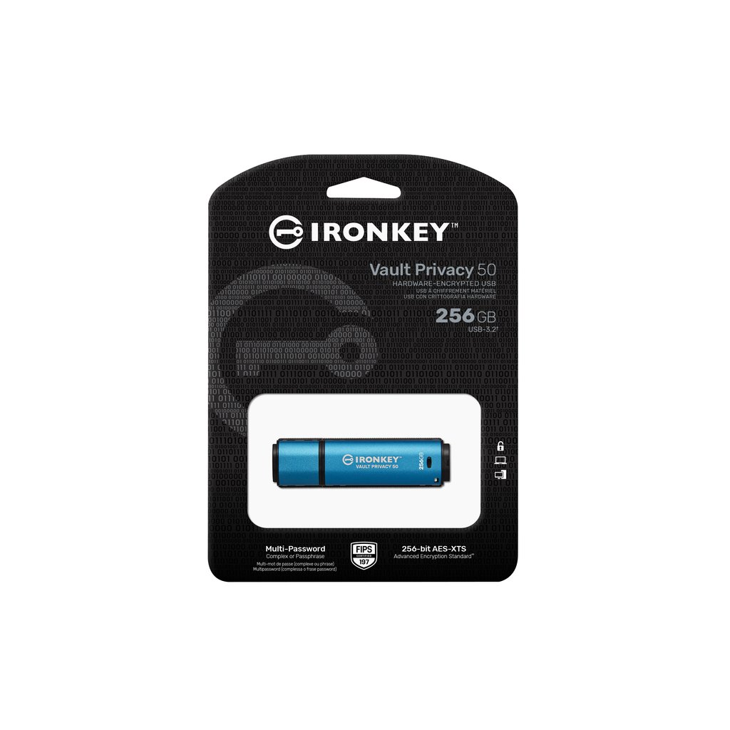 Kingston Technology IronKey 256GB Vault Privacy 50 AES-256 Encrypted, FIPS 197 - Image 3