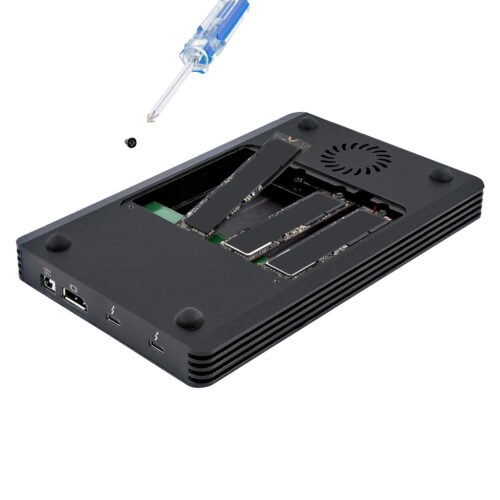 StarTech.com 4 Bay Thunderbolt 3 NVMe Enclosure, For M.2 NVMe SSD Drives, 1x DisplayPort Video/ 2x TB3 Downstream Ports, 40Gbps - Image 4