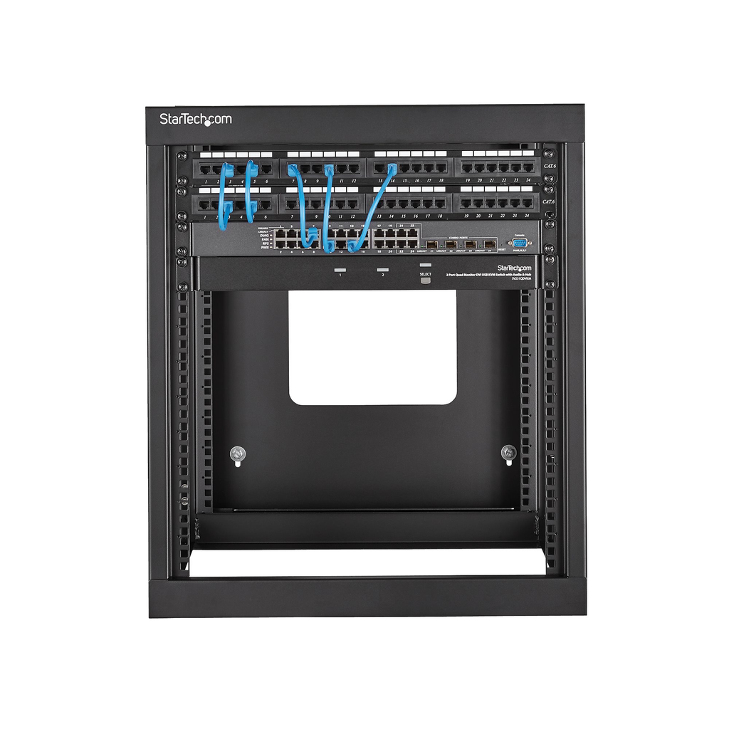 StarTech.com 12U Hinged Open Frame Wall-Mount Server Rack - 22 in. Deep - Image 2