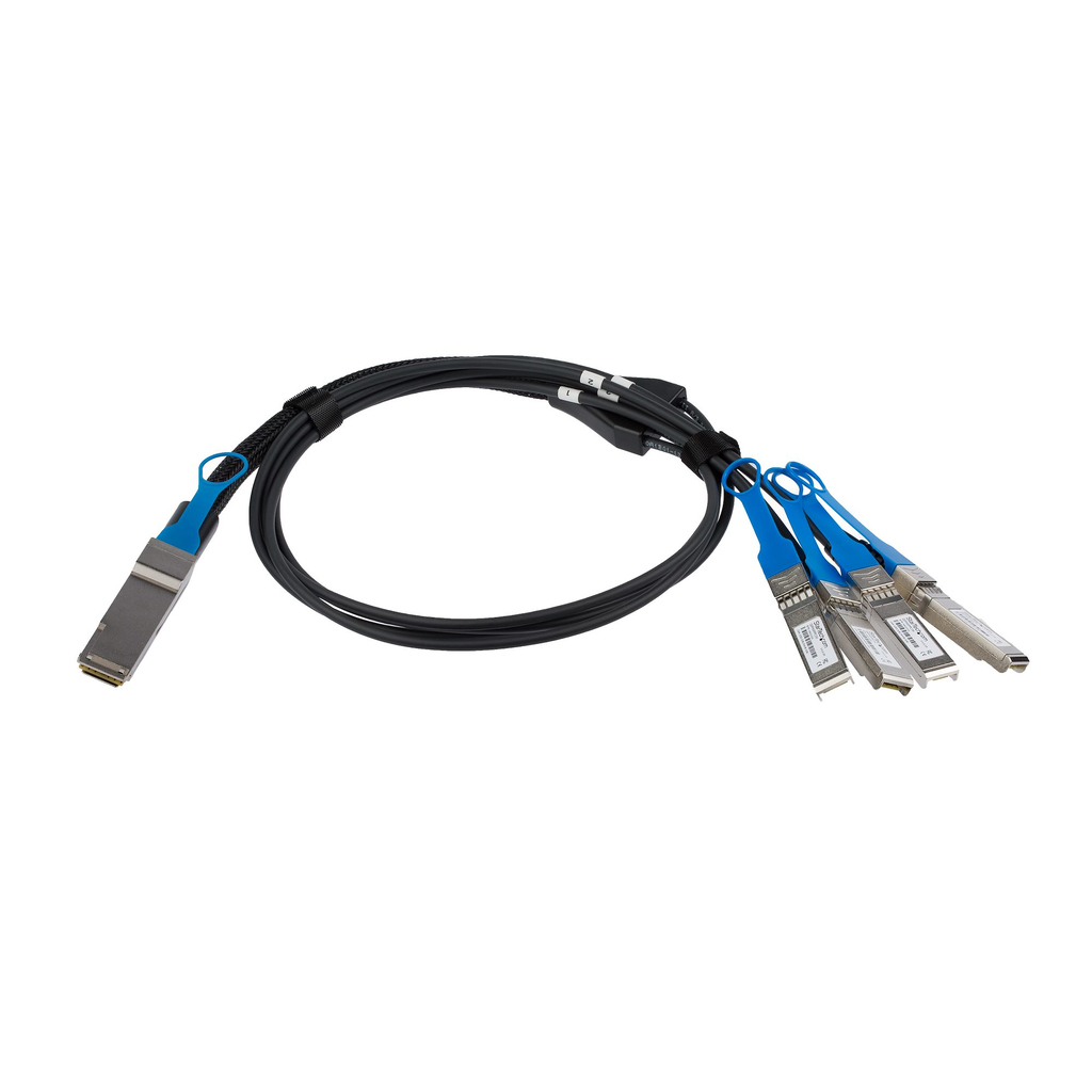 StarTech.com MSA Uncoded Compatible 1m 40G QSFP+ to 4x SFP+ Direct Attach Breakout Cable Twinax - 40GbE QSFP+ to 4x SFP+ Copper - Image 2