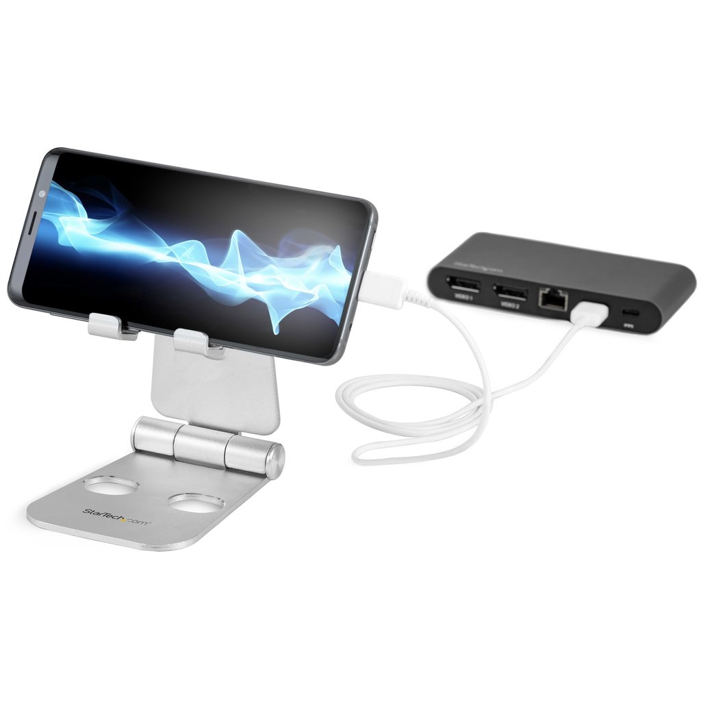 StarTech.com Phone and Tablet Stand - Foldable Universal Mobile Device Holder for Smartphones & Tablets - Adjustable Multi-Angl - Image 2