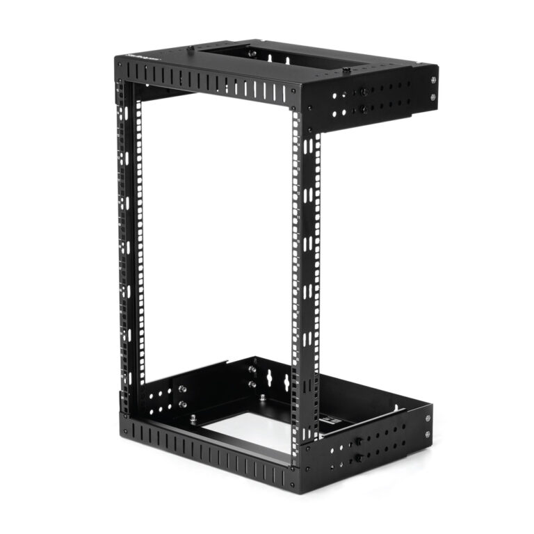 StarTech.com 15U 19" Wall Mount Network Rack - Adjustable Depth 12-20" 2 Post Open Frame Server Room Rack for AV/Data/ IT Commu
