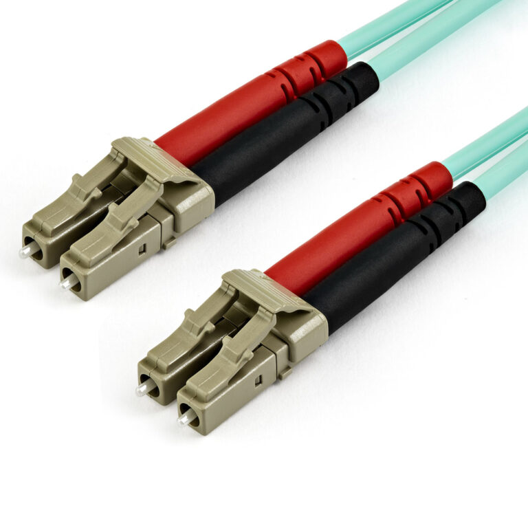 StarTech.com 15m (50ft) LC/UPC to LC/UPC OM4 Multimode Fiber Optic Cable, 50/125µm LOMMF/VCSEL Zipcord Fiber, 100G, Low Insert