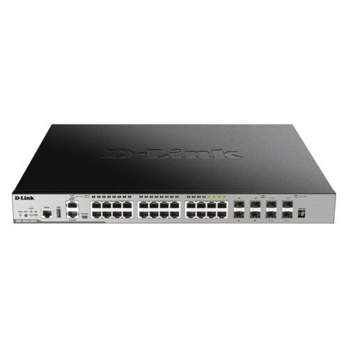 D-Link 24 Port PoE L3 Stackable Managed Gigabit Switch including 4 x 1000BaseT/SFP & 4 x 10GE SFP+ - Image 2