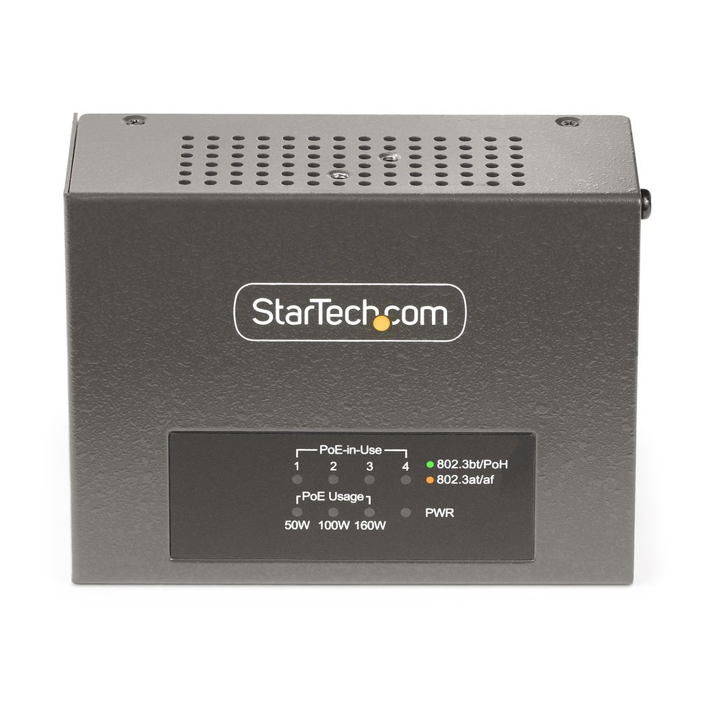 StarTech.com 4-Port Multi-Gigabit PoE++ Injector, 5/2.5/1G Ethernet (NBASE-T), PoE/PoE+/PoE++ (802.3af/802.3at/802.3bt), 160Wat - Image 6