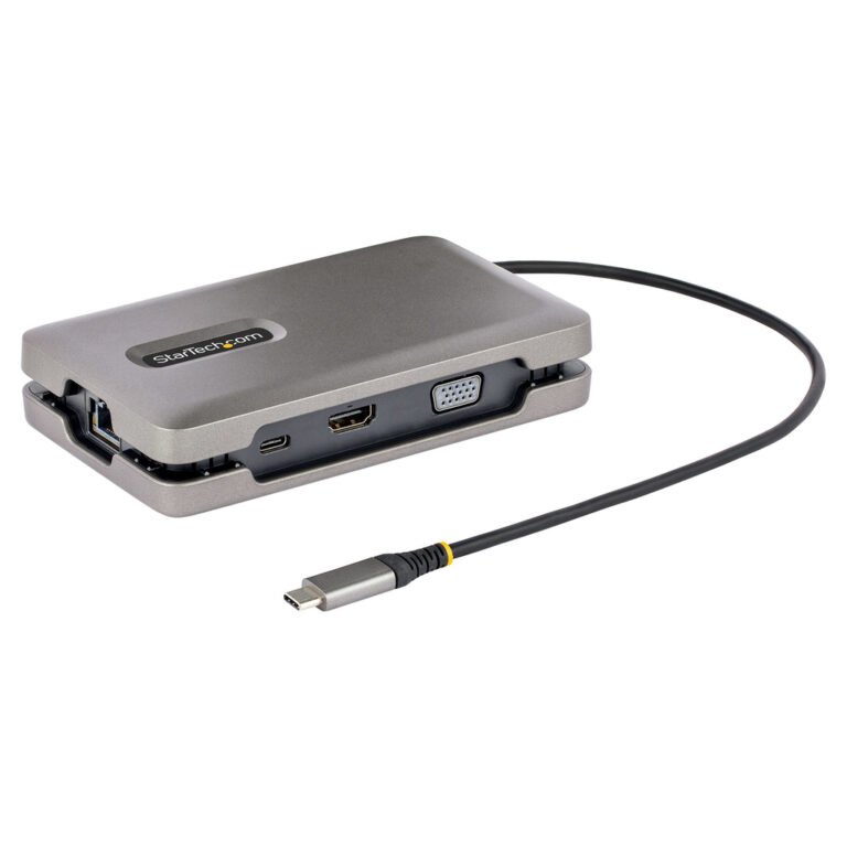 StarTech.com USB-C Dual Monitor Multiport Adapter up to 4K 60Hz USB-C DP Alt Mode Video Output & HDMI 2.0, or 1080p VGA, 100W P