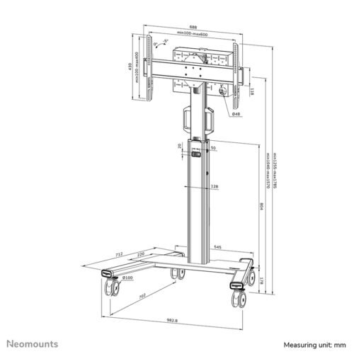 Neomounts FL50S-825BL1 TV trolley 37-75" - TÜV - Image 20