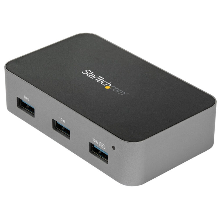 StarTech.com 4 Port USB C Hub with Power Adapter - USB 3.1/3.2 Gen 2 (10Gbps) - USB Type C to 4x USB-A - Self Powered Desktop U