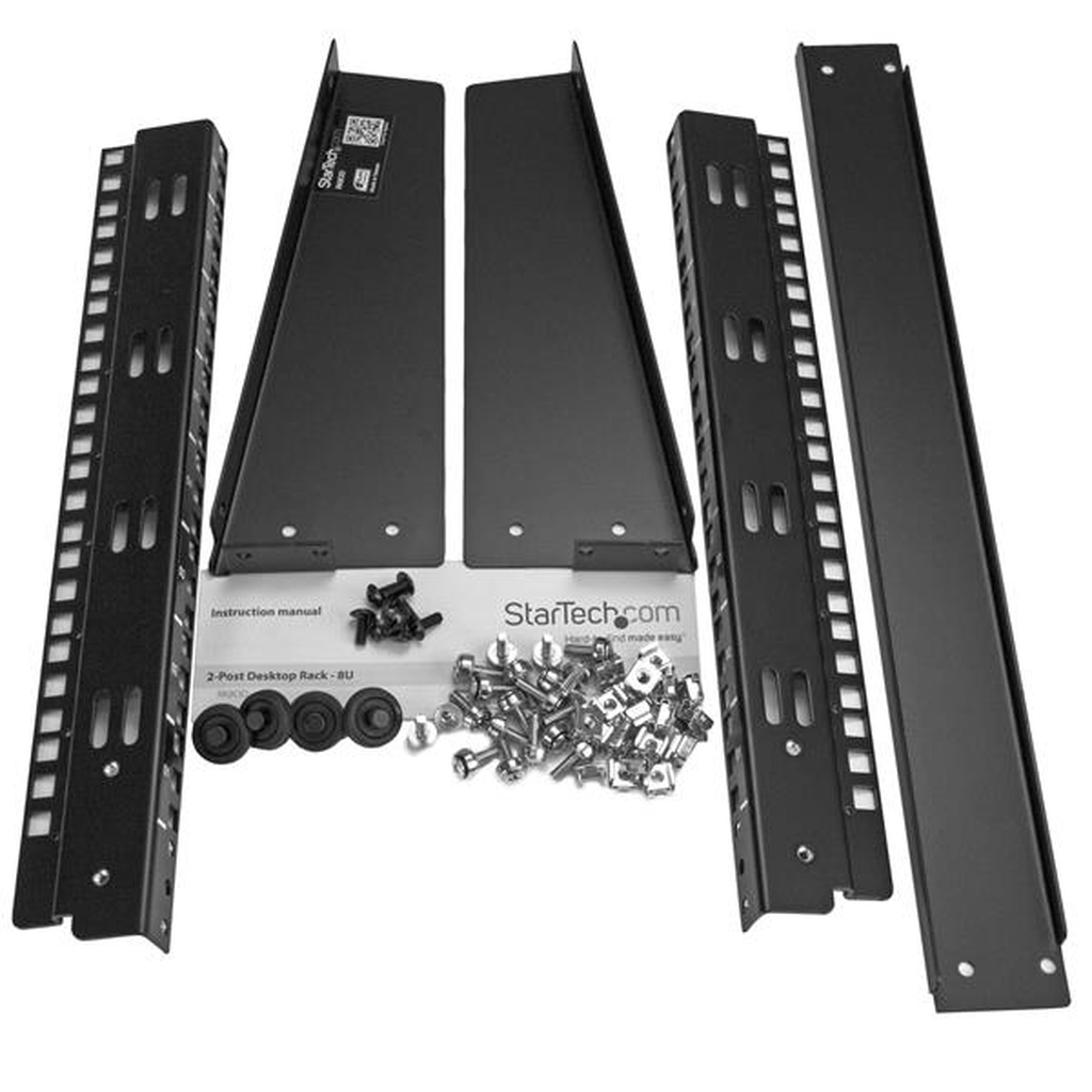 StarTech.com 2-Post 8U Desktop Server Rack, Small Open Frame 19in Computer Rack, Compact Network Rack for AV / Studio / Data / - Image 7