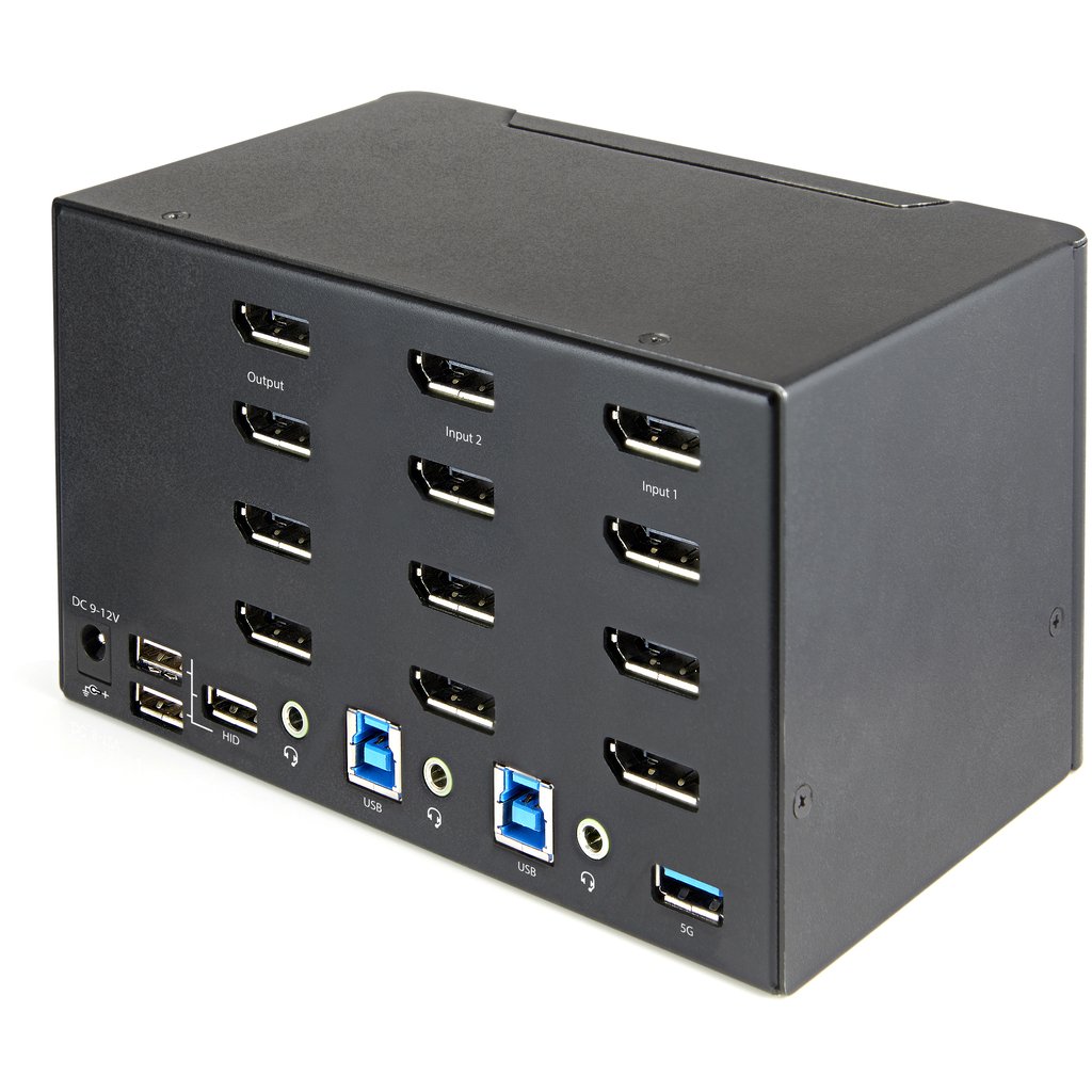 StarTech.com 2 Port Quad Monitor DisplayPort KVM Switch - 4K 60Hz UHD HDR - Desktop 4K DP 1.2 KVM with 2 Port USB 3.0 Hub (5Gbp - Image 2