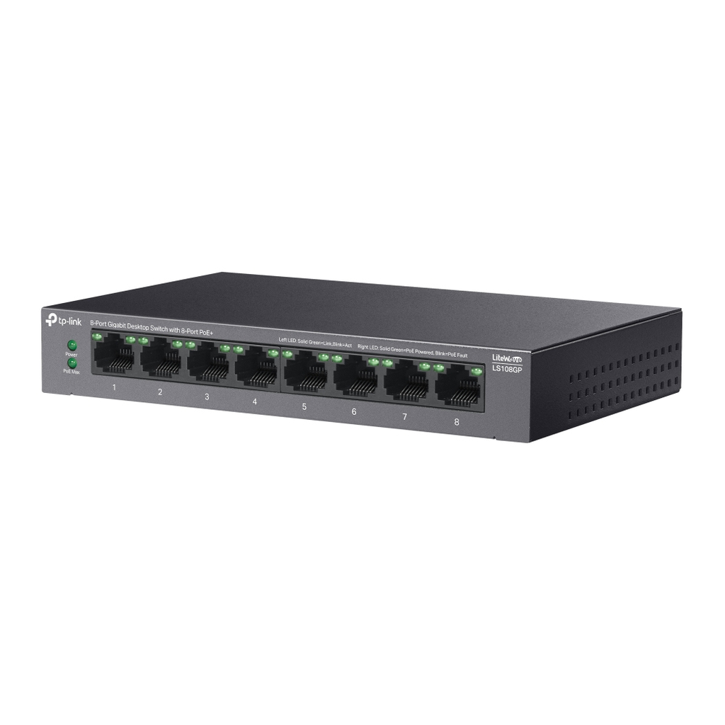 TP-Link LiteWave 8-Port Gigabit Desktop Switch with 8-Port PoE+ - Image 3