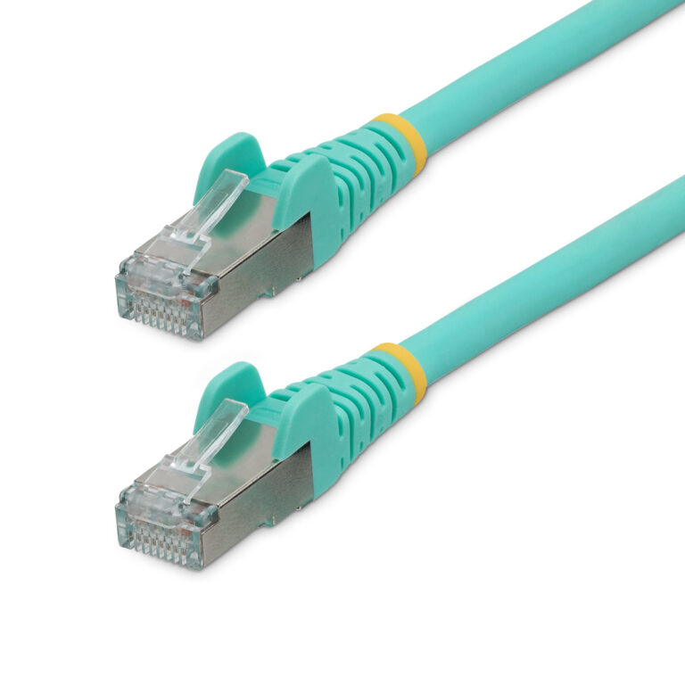 StarTech.com 1m CAT6a Ethernet Cable - Aqua - Low Smoke Zero Halogen (LSZH) - 10GbE 500MHz 100W PoE++ Snagless RJ-45 w/Strain R