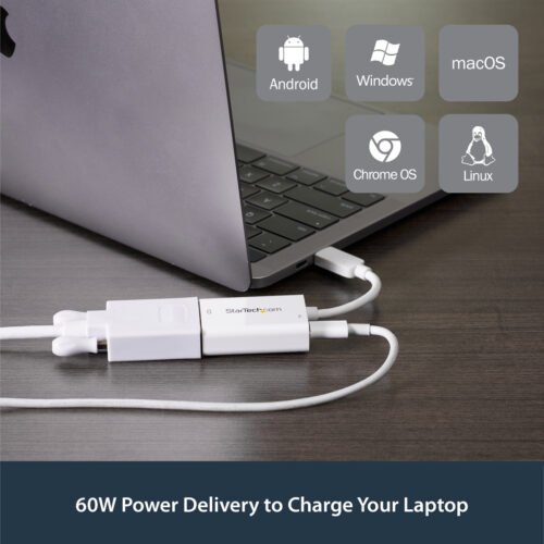 StarTech.com USB C to VGA Adapter with Power Delivery - 1080p USB Type-C to VGA Monitor Video Converter w/ Charging - 60W PD Pa - Image 11