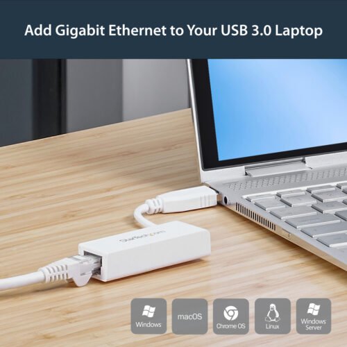 StarTech.com USB 3.0 to Gigabit Ethernet Network Adapter, 10/100/1000 Mbps, USB to RJ45, USB 3.0 to LAN Adapter, USB 3.0 Ethern - Image 4