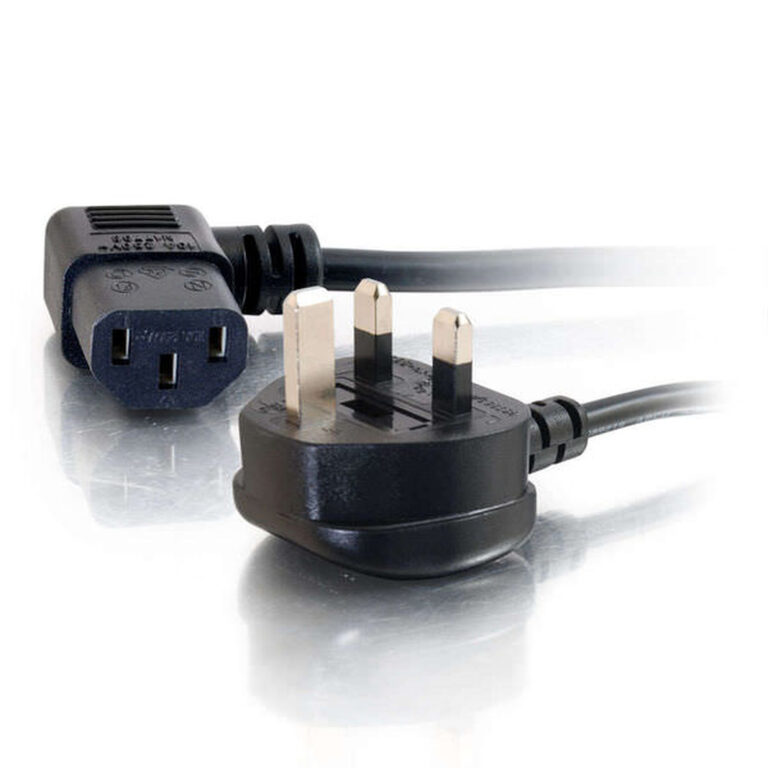 C2G 10m 18 AWG UK 90° Power Cord (IEC320C13R to BS 1363)