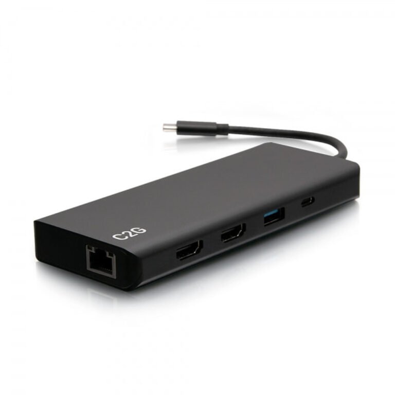 C2G USB-C® 9-in-1 Dual Display Docking Station with HDMI®, Ethernet, USB, 3.5mm Audio and Power Delivery up to 60W -