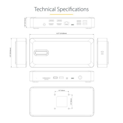 StarTech.com Thunderbolt 4 Multi-Display Docking Station, Quad/Triple/Dual Monitor Dock - 2x HDMI/2x DisplayPort, 7x USB Hub, 2 - Image 8