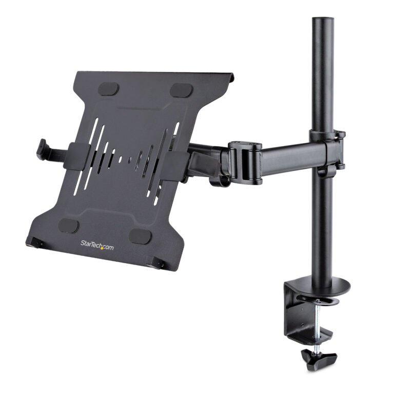 StarTech.com Laptop Desk Mount - Monitor and Laptop Mount - Displays up to 34in (8kg/17.6lb) & Laptops (4.5kg/9.9lb) - Articula