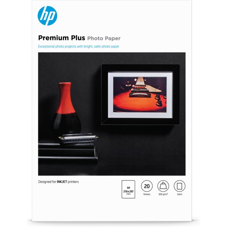 HP Premium Plus Photo Paper, Satin, 300 g/m2, A4 (210 x 297 mm), 20 sheets