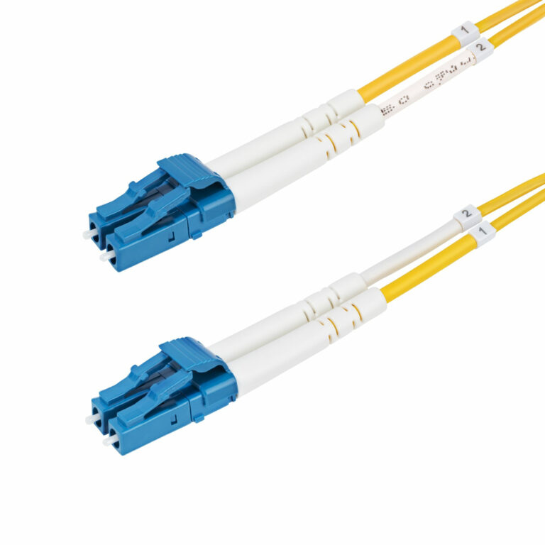StarTech.com 40m (131ft) LC to LC (UPC) OS2 Single Mode Duplex Fiber Optic Cable, 9/125µm, 100G, Bend Insensitive, Low Inserti