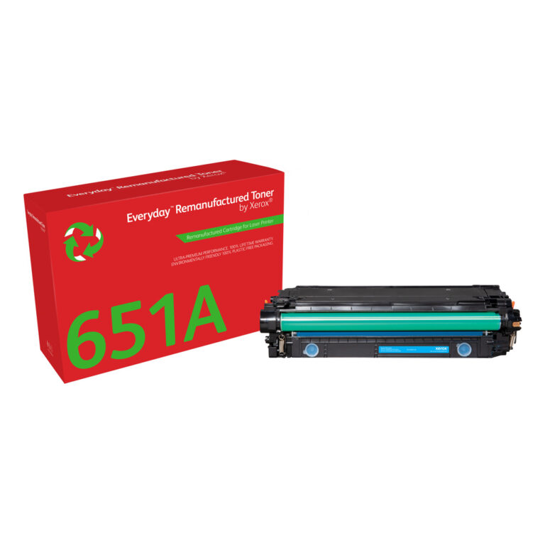 Everyday™ Cyan Remanufactured Toner by Xerox compatible with HP 651A 650A 307A (CE341A/CE271A/CE741A), Standard capacity