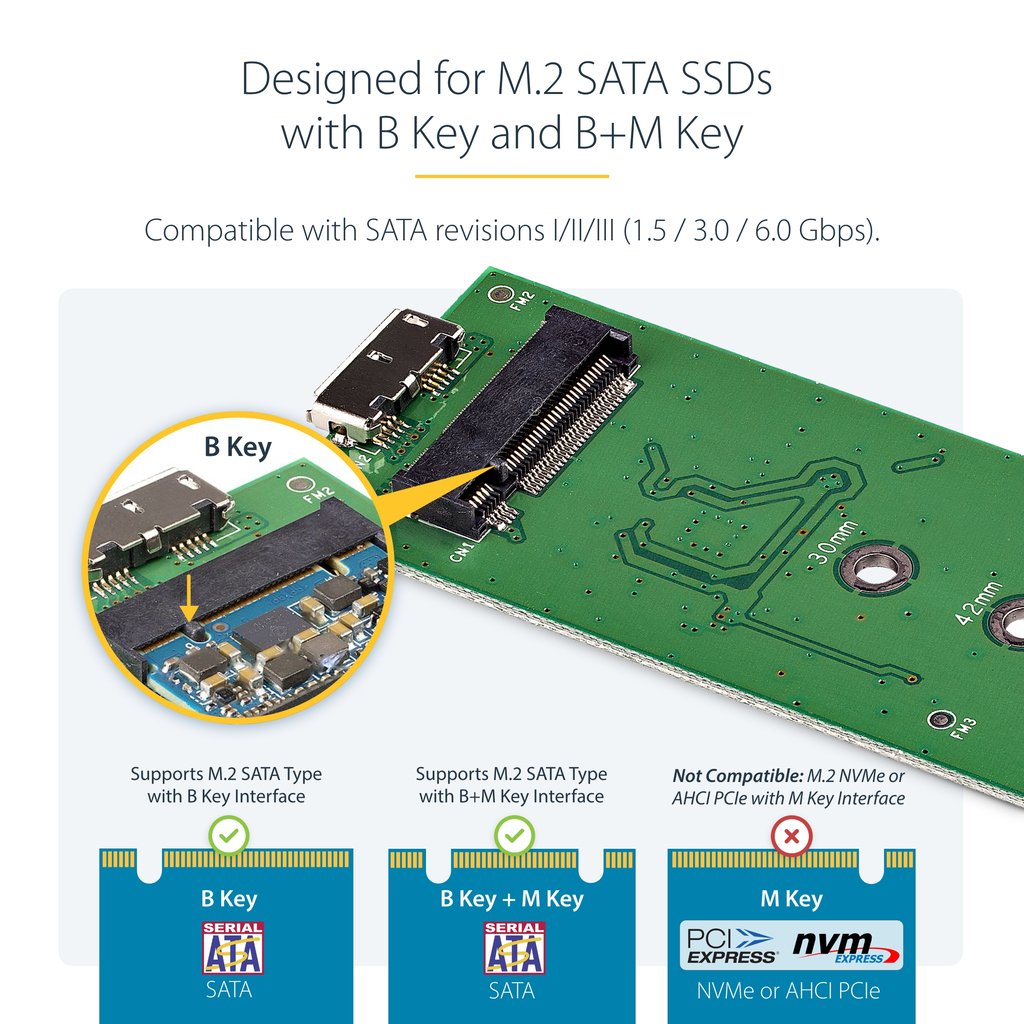 StarTech.com M.2 SSD Enclosure for M.2 SATA SSDs - USB 3.0 (5Gbps) with UASP - Image 13