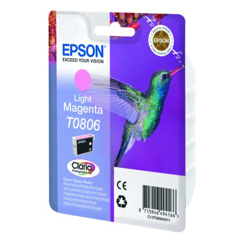 Epson Hummingbird Singlepack Light Magenta T0806 Claria Photographic Ink - Image 2