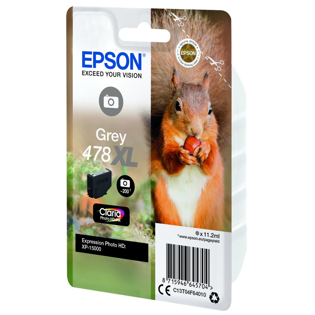Epson Squirrel Singlepack Grey 478XL Claria Photo HD Ink - Image 4