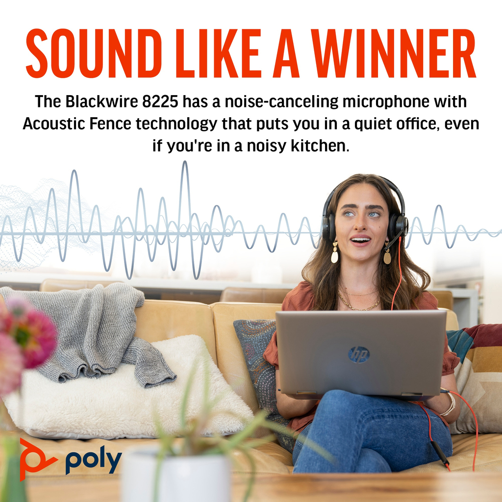 POLY Blackwire 8225 Stereo USB-C Headset +USB-C/A Adapter - Image 7
