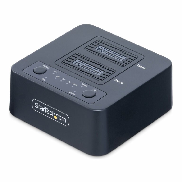 StarTech.com 1:1 M.2 NVMe Drive Duplicator, Standalone M.2 SSD Cloner/Copier up to 90GBpm, USB 3.2 20Gbps M.2 Dual-Bay Drive Do