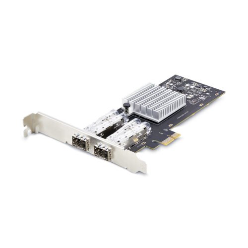 StarTech.com 2-Port GbE SFP Network Card, PCIe 2.0 x1, Intel I350-AM2 2x 1GbE Controller, 1000BASE Copper/Fiber Optic, Dual-Por