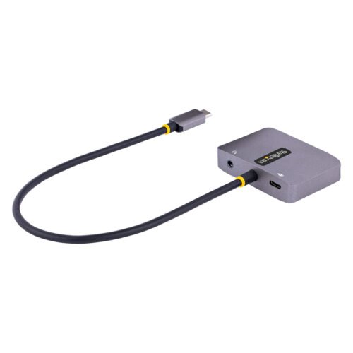 StarTech.com USB C Video Adapter, USB C to HDMI VGA Multiport Adapter, 3.5mm Audio, 4K 60Hz HDR, 100W PD Pass-Through, Thunderb - Image 2
