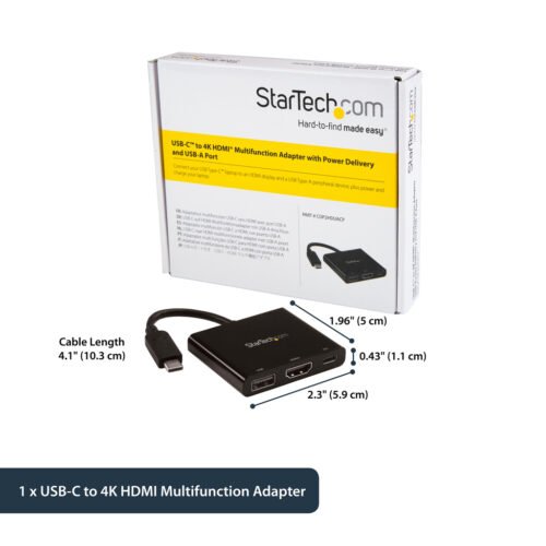 StarTech.com USB-C Multiport Adapter with HDMI - USB 3.0 Port - 60W PD - Black - Image 9