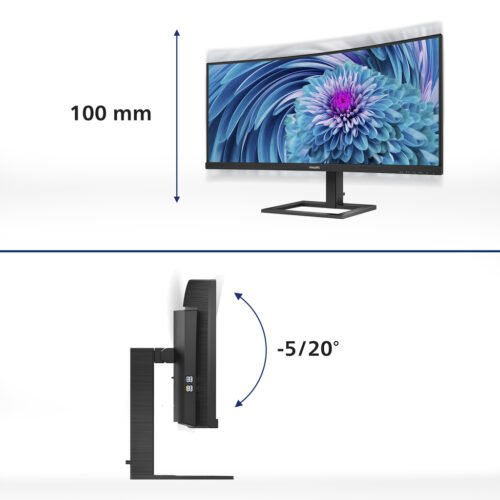 Philips E Line 346E2CUAE/00 computer monitor 86.4 cm (34") 3440 x 1440 pixels Wide Quad HD+ LCD Black - Image 7