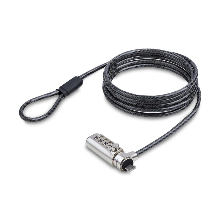 StarTech.com Slim Lock Nano Slot Compatible, 6.6ft (2m) Locking Cable, Desk Anti-Theft Security For Laptop/Notebook Computer, C