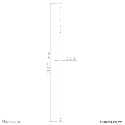 Neomounts FPMA-CP200BLACK Extension pole TV ceiling mount - h 200 cm - Image 2
