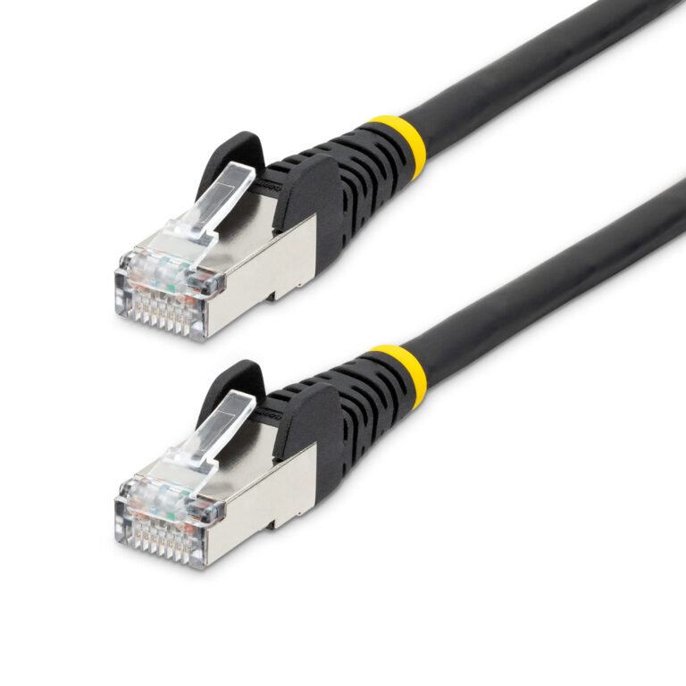 StarTech.com 1.5m CAT6a Ethernet Cable - Black - Low Smoke Zero Halogen (LSZH) - 10GbE 500MHz 100W PoE++ Snagless RJ-45 w/Strai