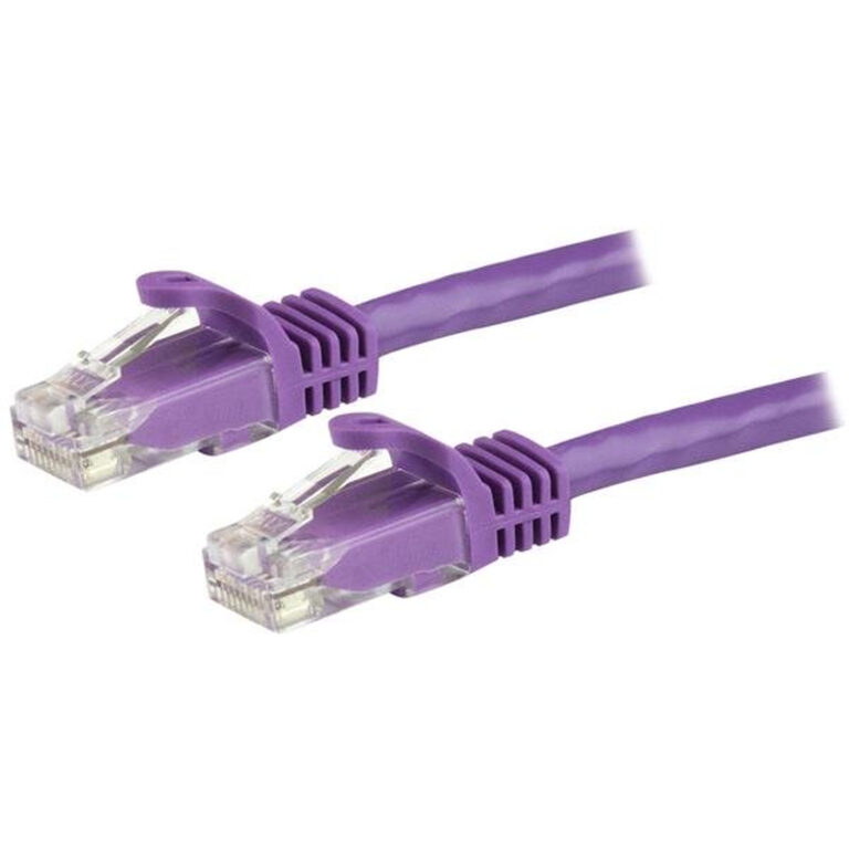StarTech.com 7.5m CAT6 Ethernet Cable - Purple CAT 6 Gigabit Ethernet Wire -650MHz 100W PoE RJ45 UTP Network/Patch Cord Snagles