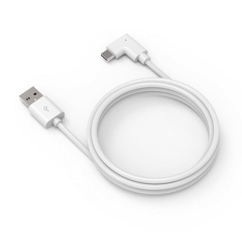 Compulocks 6ft 2.0 USB-A to 90-Degree USB-C Charging Cable Right Angle White - Image 2