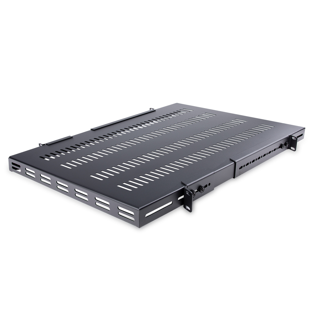 StarTech.com 1U 4-Post Adjustable Vented Server Rack Mount Shelf - 330lbs(150 kg) - 19.5 to 38in Adjustable Mounting Depth Univ
