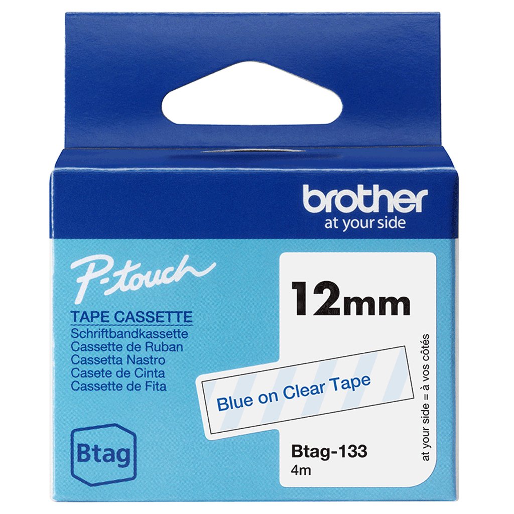 Brother BTAG-133 label-making tape Blue on transparent