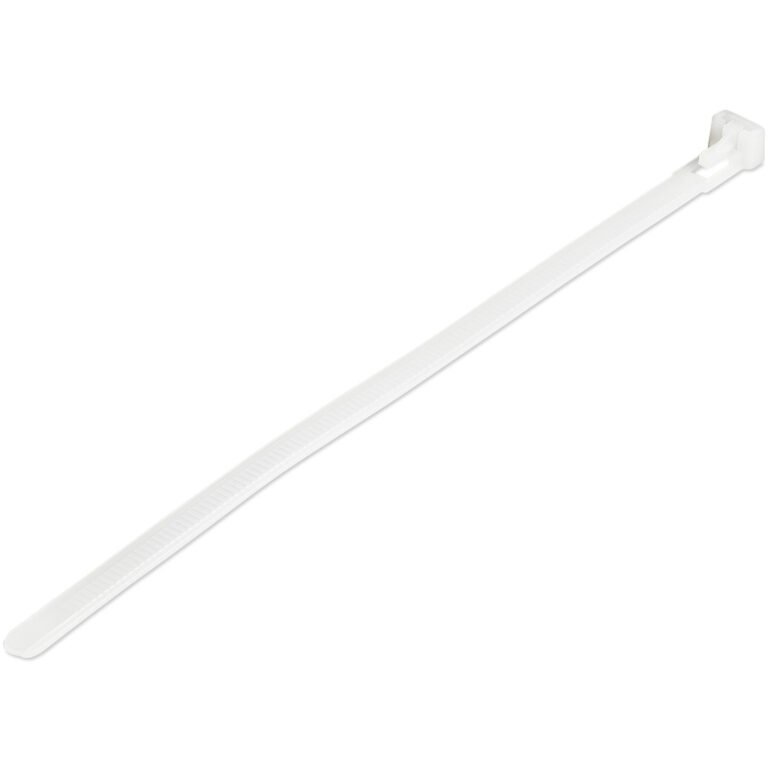 StarTech.com 8"(20cm) Reusable Cable Ties - 1/4"(7mm) wide, 1-7/8"(50mm) Bundle Dia. 50lb(22kg) Tensile Strength, Releasable Ny