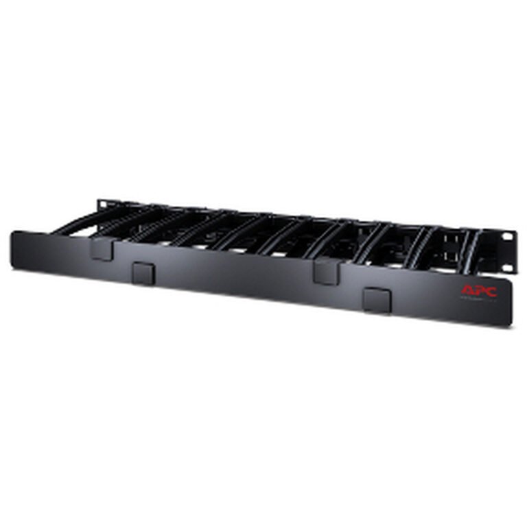 APC NetShelter Cable Management, Horizontal Cable Manager, 1U, Single Side with Cover, Black, 482.6 x 44.45 x 165.1 mm