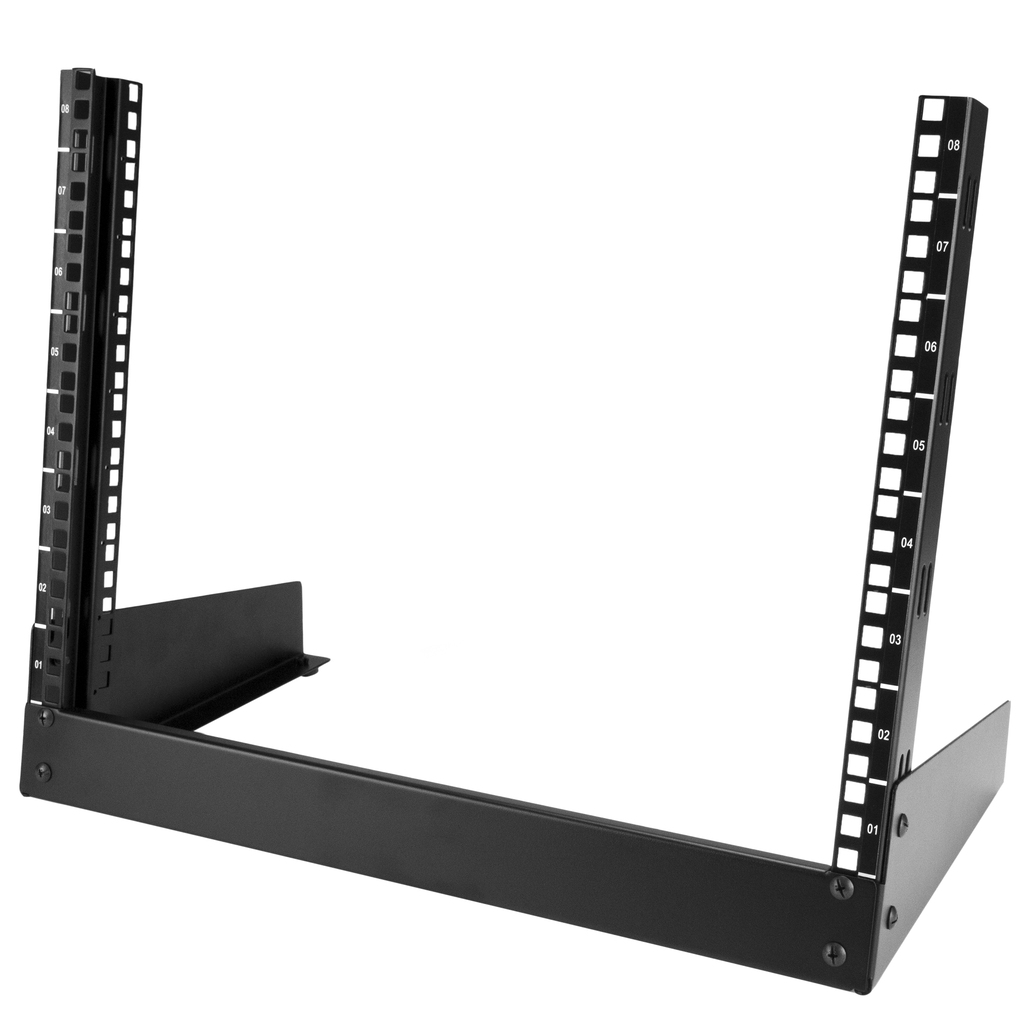 StarTech.com 2-Post 8U Desktop Server Rack, Small Open Frame 19in Computer Rack, Compact Network Rack for AV / Studio / Data / - Image 13