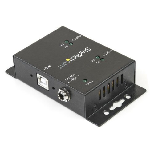 StarTech.com 2 Port Industrial Wall Mountable USB to Serial Adapter Hub with DIN Rail Clips - Image 6