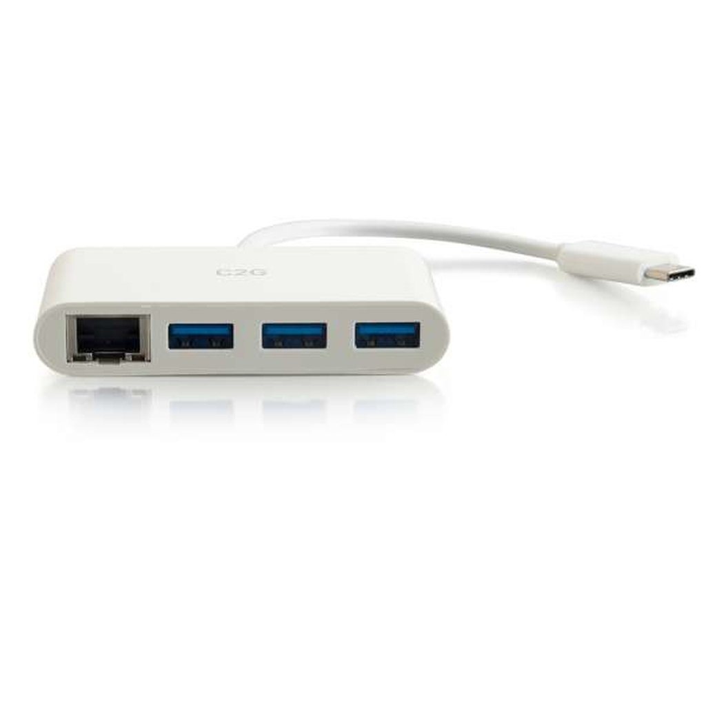 C2G USB C Ethernet and 3-Port USB Hub - White - Hub - 3 Ports - Image 4